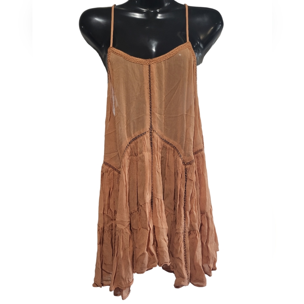 Womens Glamorous Boho baby doll spaghetti strap shirt Dress size M Festival